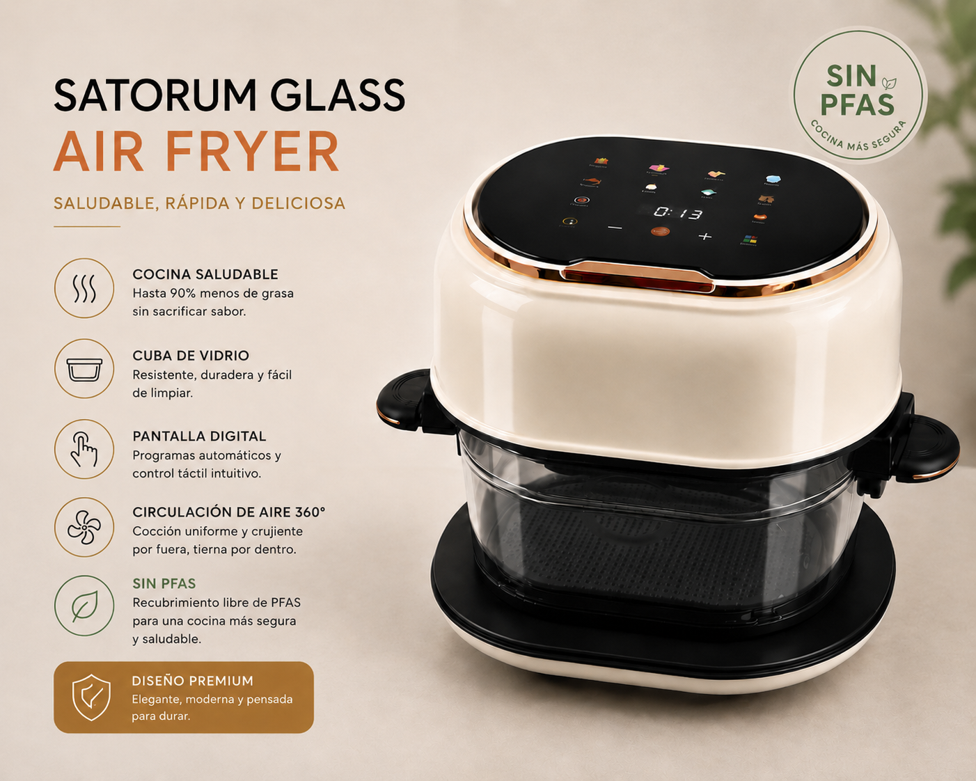 Satorum Glass Air Fryer